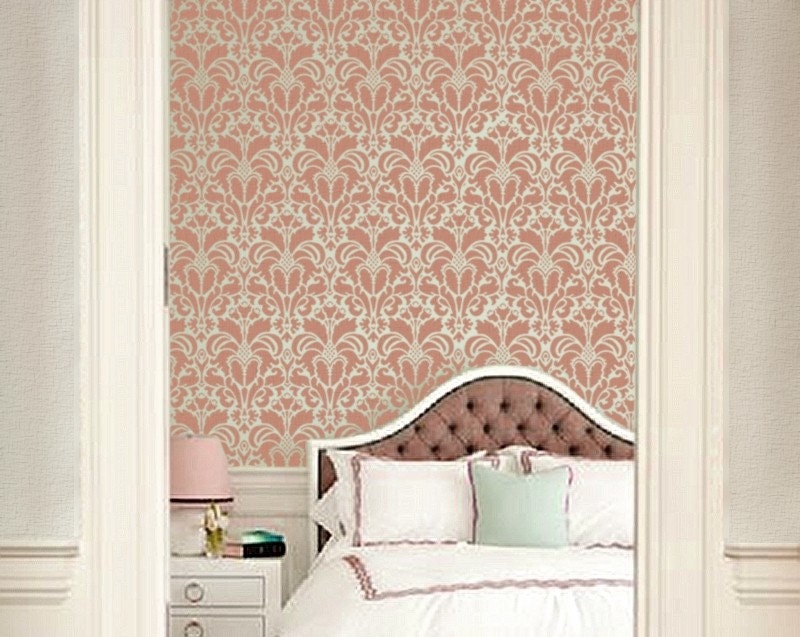STENCIL for walls - DAMASK no.1 - Large, Reusable Pattern stencil - DIY Home Decor