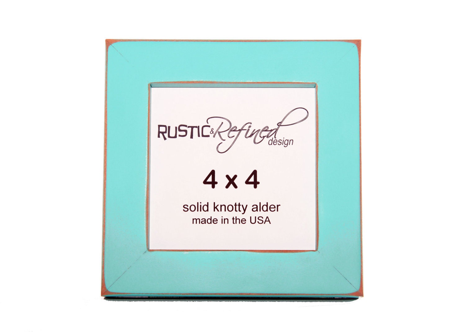4x4 picture frame with one inch border - turquoise - instagram frame