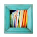 4x4 square picture frame with 1.5" width border - Turquoise
