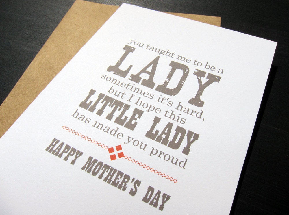 You Taught Me To Be A Lady: Single Card