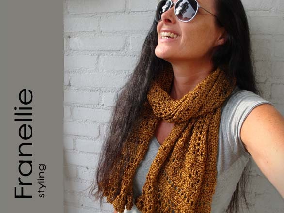 Great gold/curry scarf,unique fashionable design - Franellie