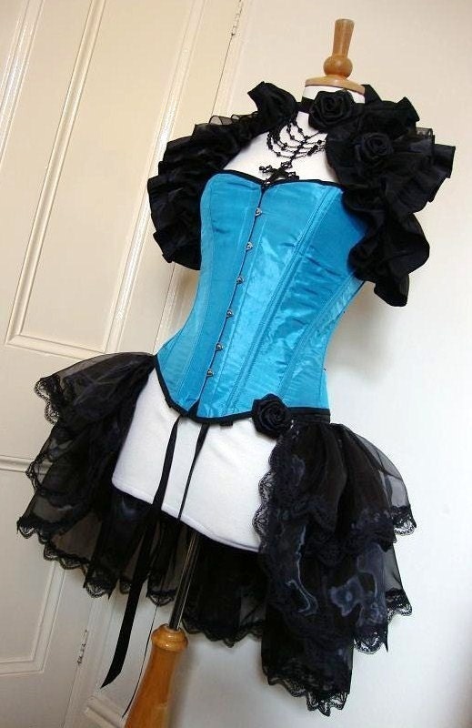 DESTINAE Chiffon BURLESQUE  Bustle Skirt  STEAMPUNK goth
