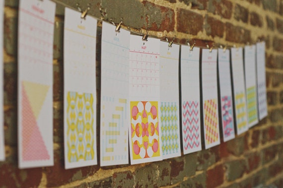 2012 Quilt Pattern Letterpress Calendar - Coil