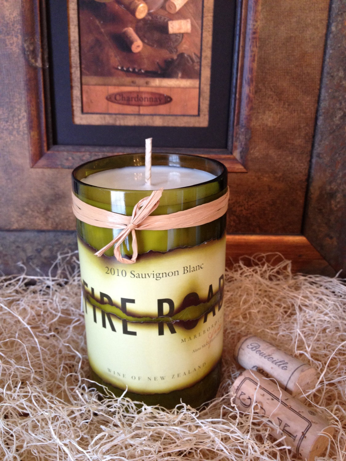 Recycled Wine Bottle Candle