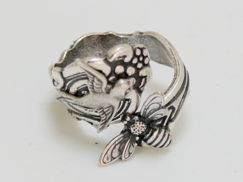 The birds and the bees ring ,Silver Ring,Antique Ring,Wedding,Bridesmaid,Gift