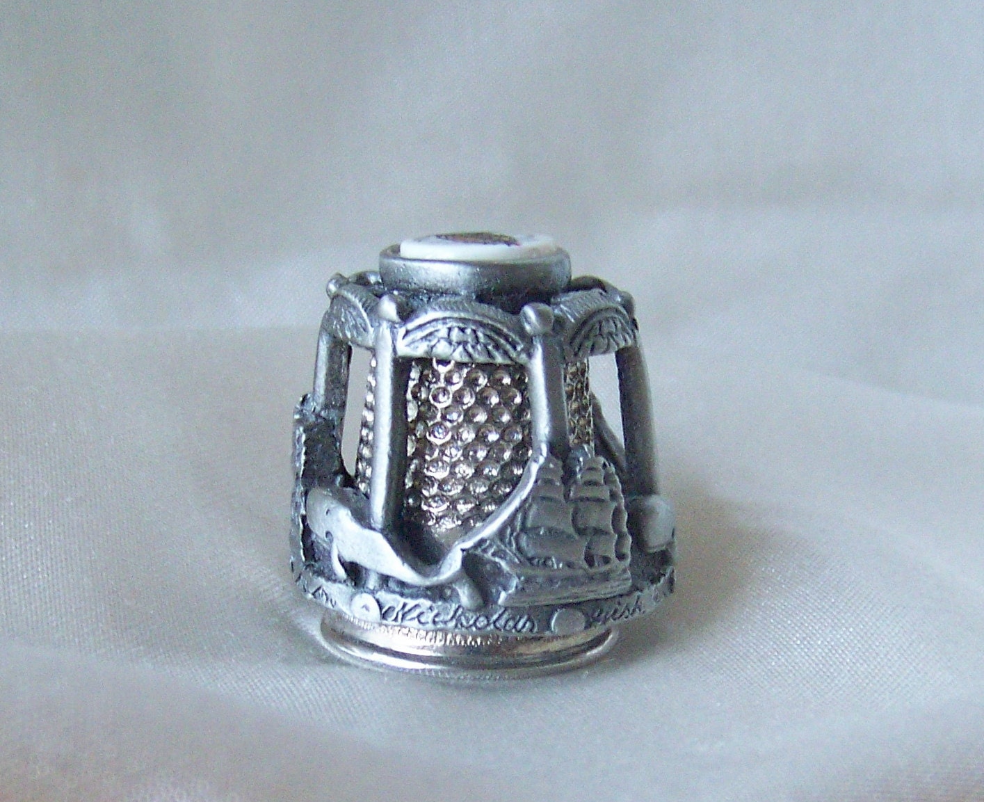 Carousel Pewter Thimble by Nicholas Gish