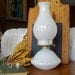 Milk Glass Honey Comb Oil Lamp