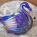 Vintage Amethyst Carnival Glass Swan Bowl