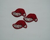 Wholesale Machine Embroidered Felt - 3  SANTA HAT Embellishments / Appliques