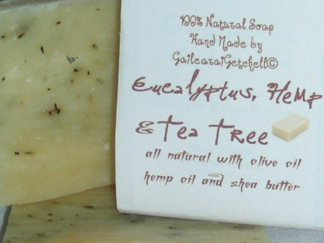 2 Bars Eucalyptus for Colds Sinus Congestion Hand Made All Natural Hemp and Tea Tree Oils Soap Bar - GailearaiGetchell 2 Bars Eucalyptus for Colds Sinus Congestion Hand Made All Natural Hemp and Tea Tree Oils Soap Bar - GailearaiGetchell