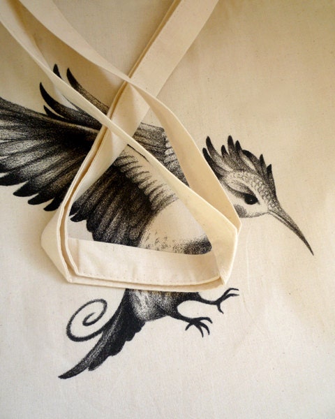 Bird illustration tote bag