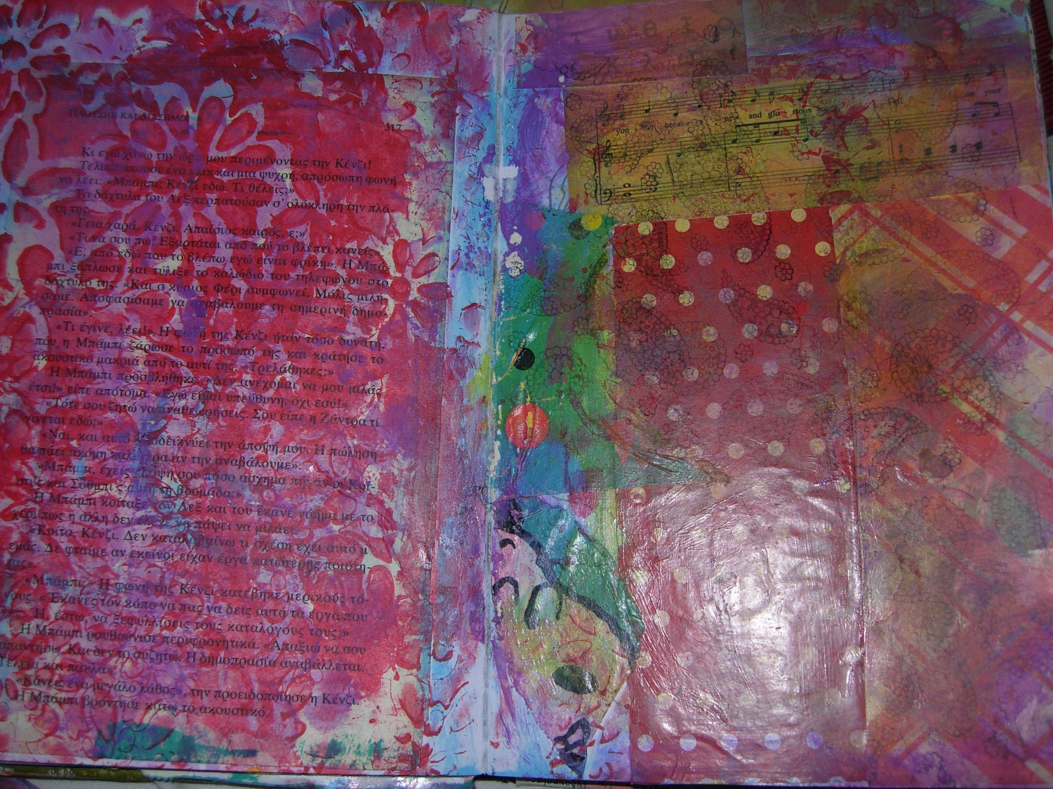 Hand Painted and Collaged Papers-Artists supplies-Ready Backrounds for mixed media art/collage/altered art/scrapbooking/art journaling