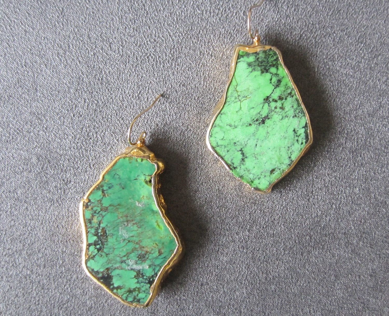 Green Turquoise Gold (GF) Earrings