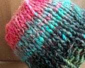 Cute chunky knit baby Beanie - pink & green
