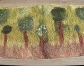 Handfelted landscape Wallhanging 'Forest Green'
