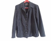 Vtg 40's Chalkstripe Soft Wool Jacket Medium to Large