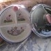 Antique Vintage Little Bo Peep Pink Lamb Divided Baby Childs Plate Dish Warmer With Chrome Bottom & Lid