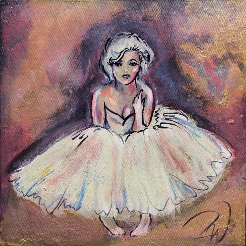 LIMITED EDITION PRINT From My Original Mixed Media Oil and Gold Leaf Painting of Marily Monroe "Marilyn" Giclee Print