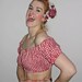 Vintage 50s inspired cropped gypsy top white broderie anglais lace S by OuterLimitz