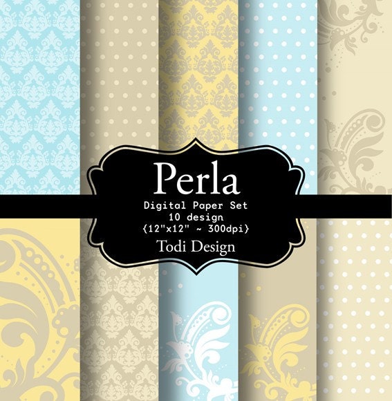 Perla- Digital Paper Set Il_570xn