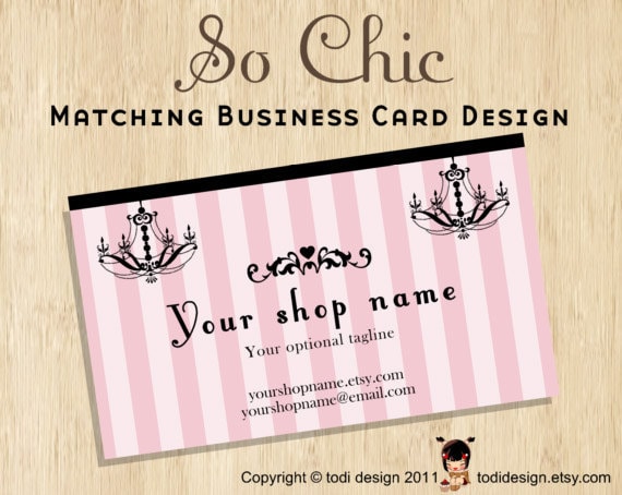 Business Card design to match So Chic Premade shop set Il_570xn