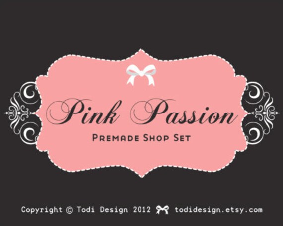 Pink Passion- Premade Etsy Shop Banner set Il_570xn