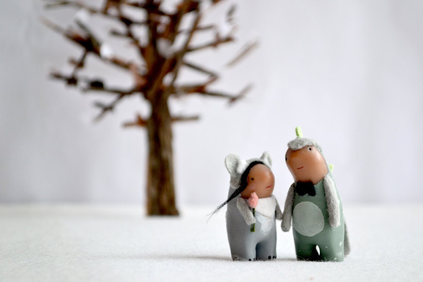 custom wedding cake topper - animal cake topper - character portrait