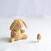 sad rabbit - little plush brown bunny - rabbit softie by mountroyalmint