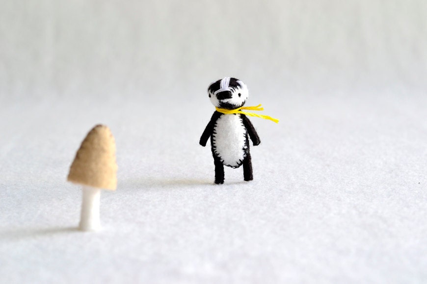 mr. badger - miniature felt pocket woodland badger by royalmint