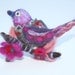 Needle Felted Decorative Ornamental Bird with Flowers