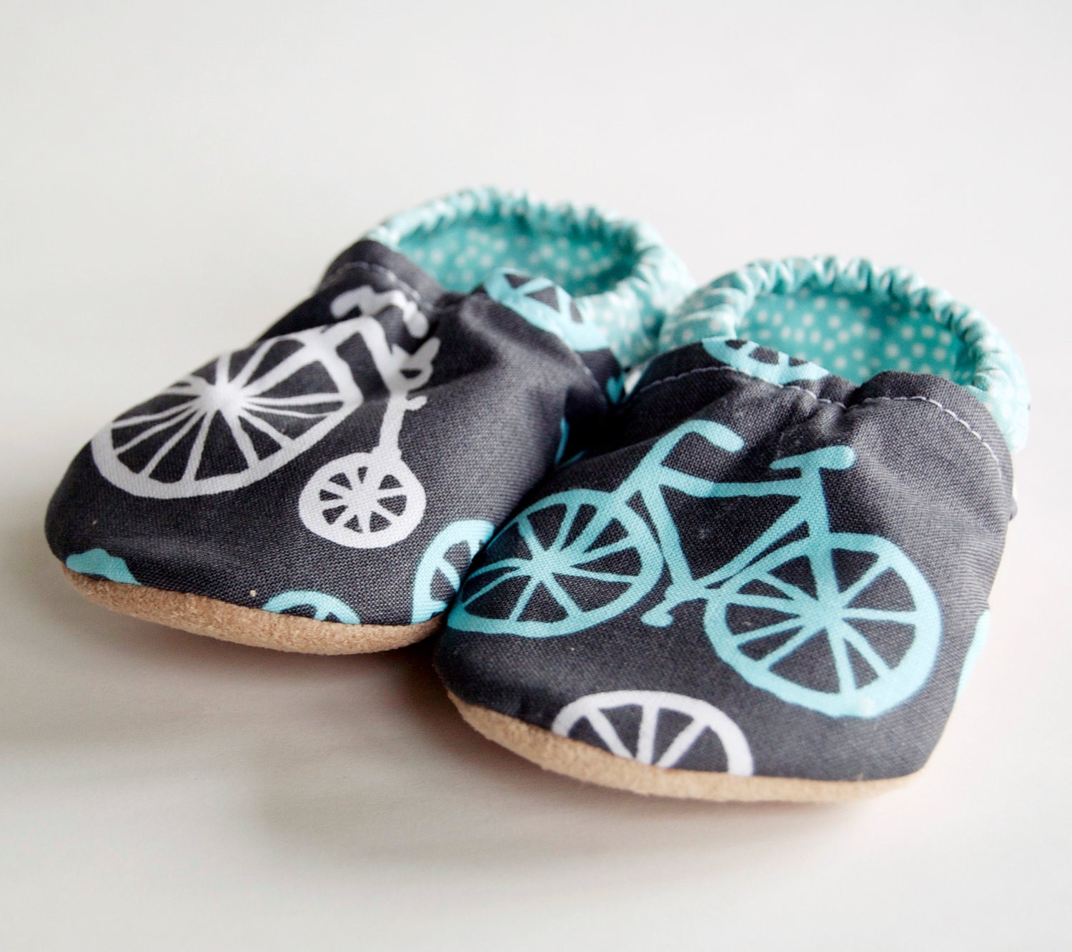 Pedal Pusher Bicycle Bison Booties Size 12 to 18 Months Toddler Slippers Ready to Ship