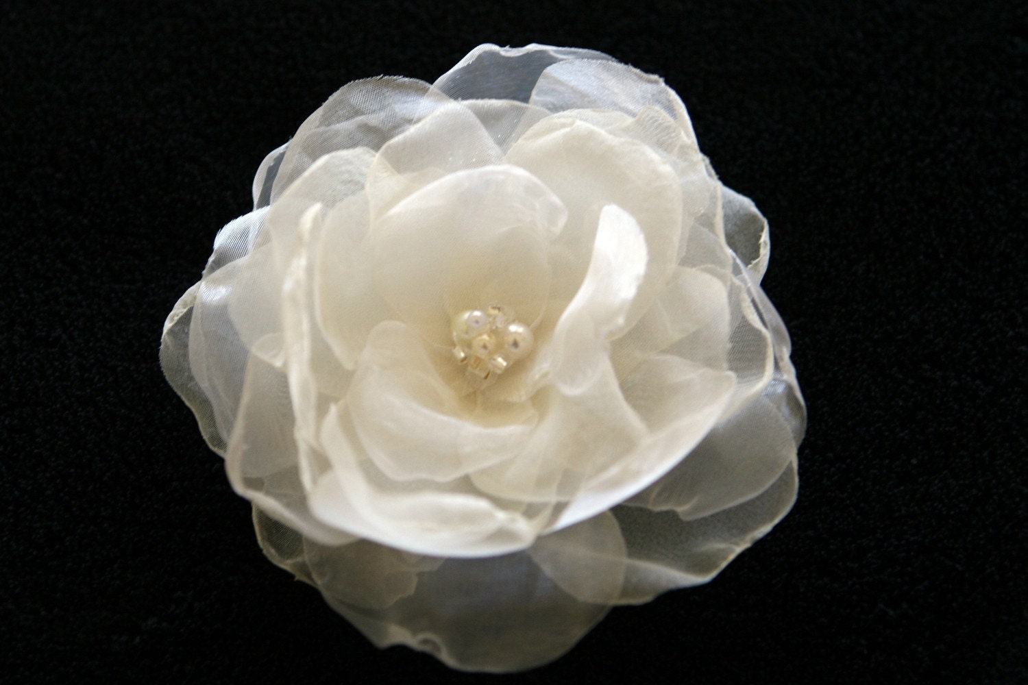 Bella - hand-cut bridal hair accessory, wedding hair accessory, bridal hairpiece, ivory hair flower, bridal floral headpiece