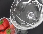 Two Crystal Sundae Dishes / Cut Glass Stemmed Bowls -  Set of 2 - Dessert Dishes - Wedding Decor