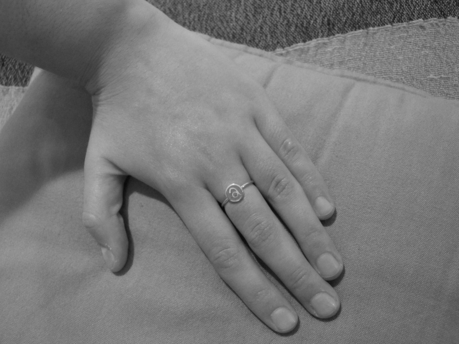 Initial Ring - Sterling Silver - Stacking - Personalized  Jewelry  - Stackable