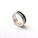 Sterling Silver Ring - Wedding Band - Color Lines - Unisex - Black and Green