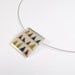 Sterling Silver Pendant - Primary Colors Triangles - OOAK - Blue Yellow Red White