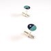 Sterling Silver Cufflinks - Valentines Day - Divided Circles - Blue and Turquoise