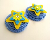 Felt Stars Crocheted Nipple Pasties with tape