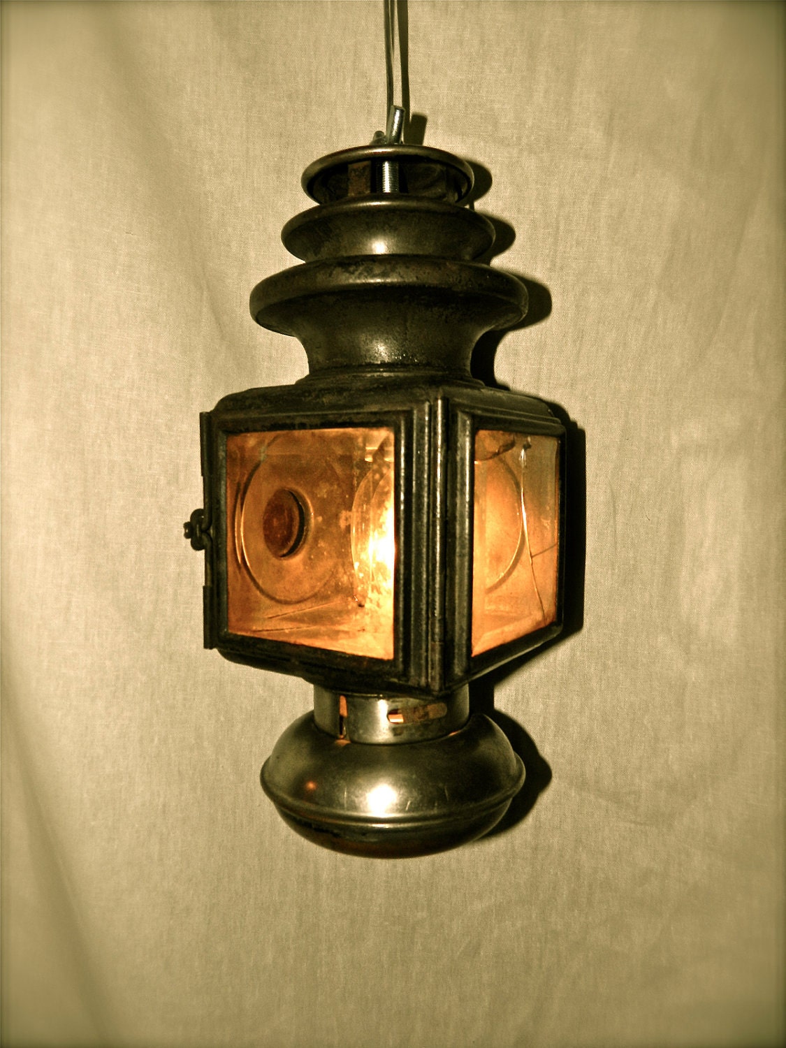 Repurposed Vintage Model T Ford Corcoran Lamp Pendant Light / Steampunk - SALE