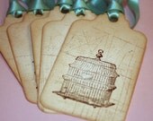 Bird Cage Wish Tree Tags  Gift Tags - Vintage Inspired - Set of 5