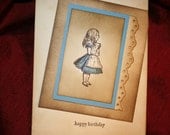 Alice In Wonderland Themed Birthday card - Vintage Inspiration