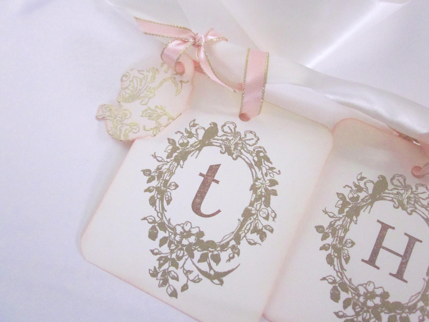 Wedding Thank you Banner for showers/weddings - Gold- Vintage Appearance (customization available) - as seen on Style Me Pretty