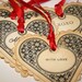 Valentine Heart Tags - Vintage Appearance - choose between 5 sentiments - set of 5