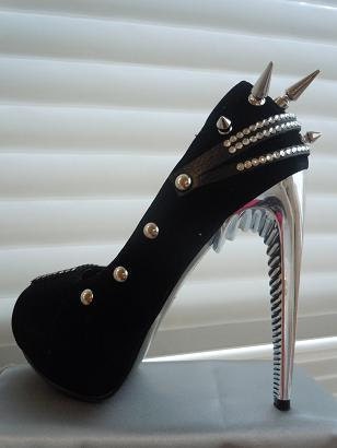 High Heel Platform Spiked Women Shoes Black size 8...A SpikesByG Design...S A L E