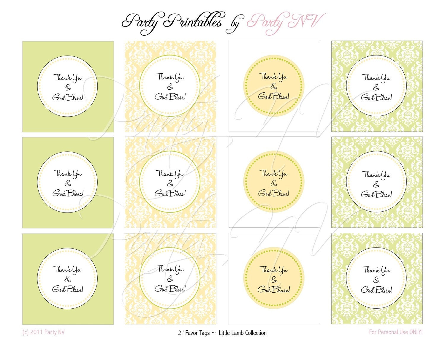 PRINTABLE (2" Favor Tags) - "Little Lamb" Collection- Vintage Design Il_170x135