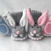 Boppity Bunny Rabbit Booties with Embroidered Soles - Made to order, hand knitted by scunjeebabe