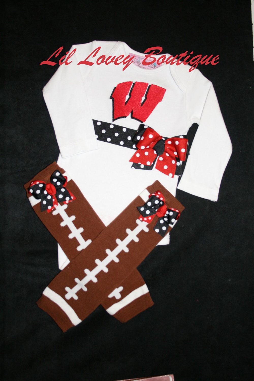 FOOTBALL FEVER...2PC. Bodysuit/Leg Warmers For Baby Girl or Toddler