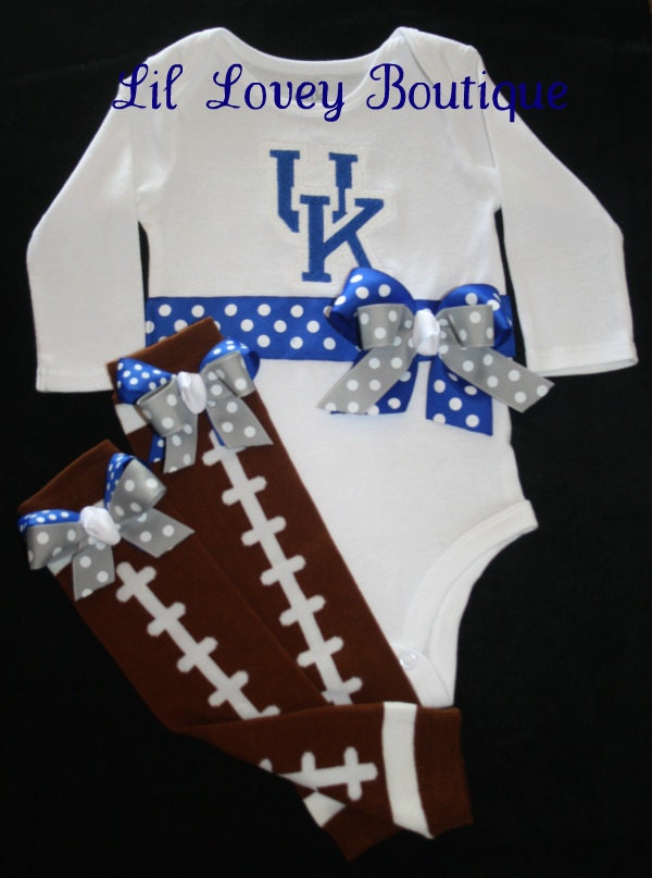 Team Spirit.....3 PC. Team Spirit Bodysuit With Leg Warmers and Matching Bow For Baby Girl or Toddler