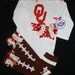 Team Spirit.....3 PC. Team Spirit Bodysuit With Leg Warmers and Matching Bow For Baby Girl or Toddler
