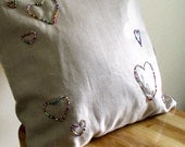 Beaded Rainbow Heart Throw Pillow